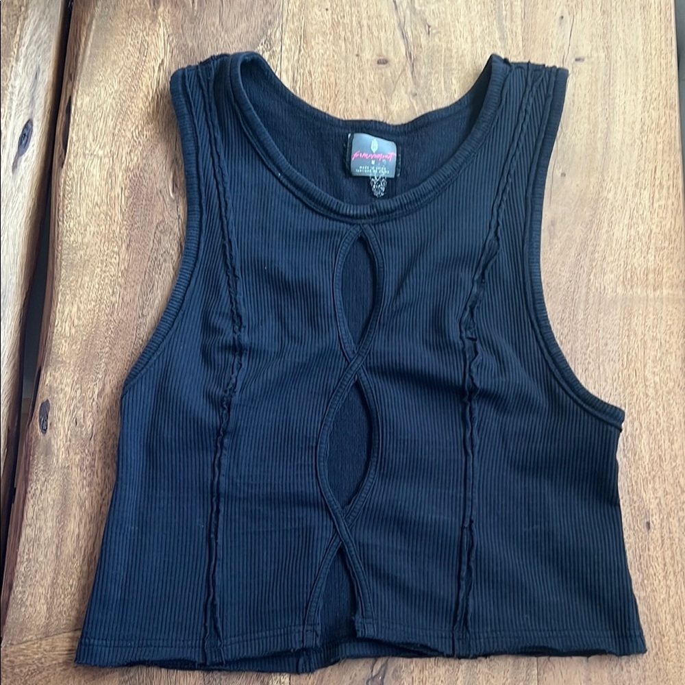 Free People Black Sleeveless Crop Top